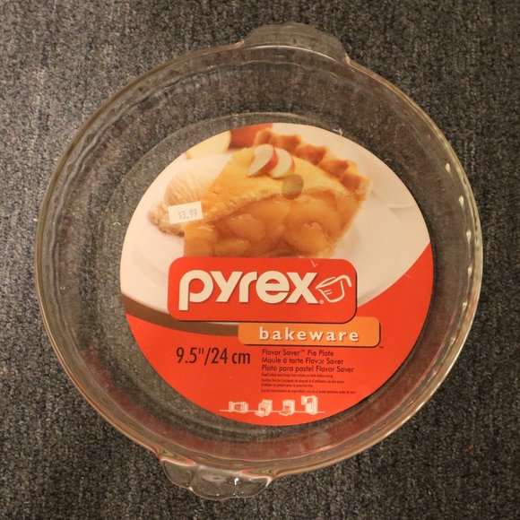Pyrex # 229 Clear Glass Deep Dish 9.5" x 1 1/2" Scalloped Fluted Edge Pie Plate - Picture 1 of 5